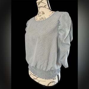 Paper Crane Gray Polka Dot Blouse